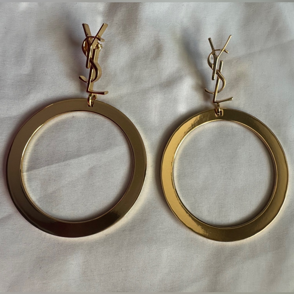 Yves Saint Laurent Casandre Pendant Hoop Earrings